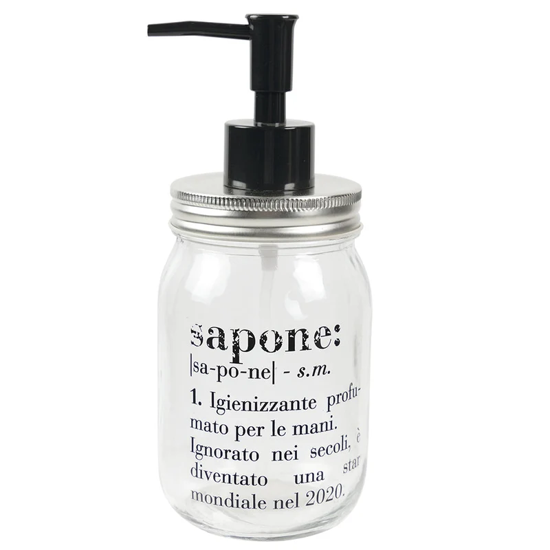 Dispenser Sapone Liquido 380 ml in Vetro VdE Tivoli 1996 Trasparente