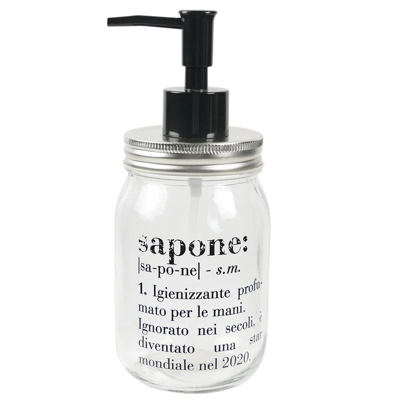 Dispenser Sapone Liquido 380 ml in Vetro VdE Tivoli 1996 Trasparente