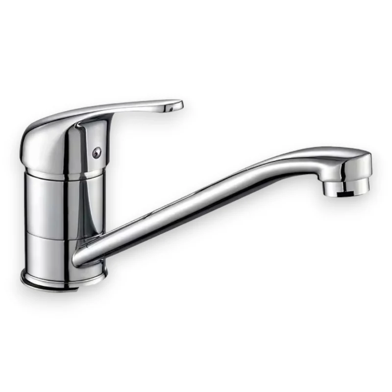 Rubinetto miscelatore monocomando per lavello bagno in ottone cromato