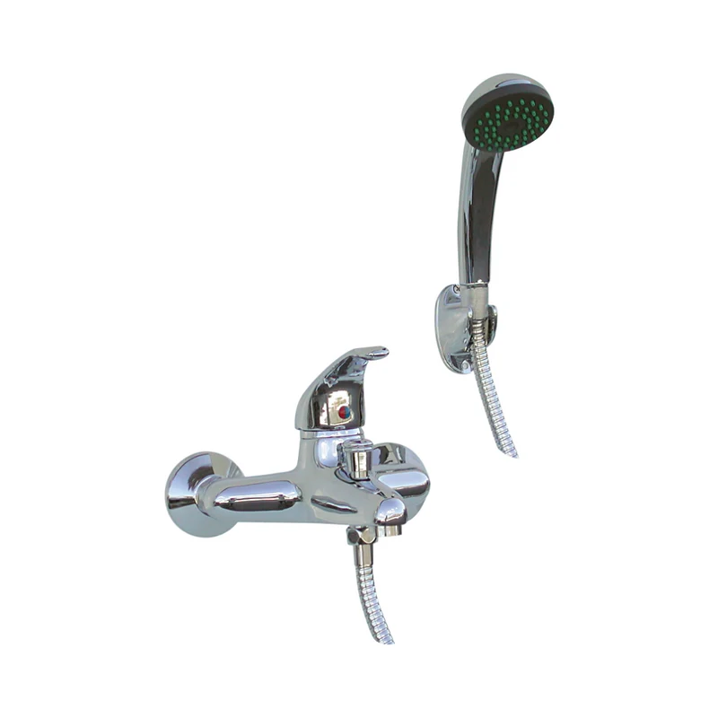Rubinetto con doccetta flessibile supporto miscelatore monocomando vasca in ottone cromato