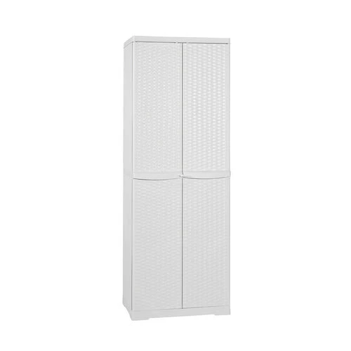 Mobiletto in polipropilene 4 ripiani in rattan h.178 l cm. 65 x p cm. 45 wengè