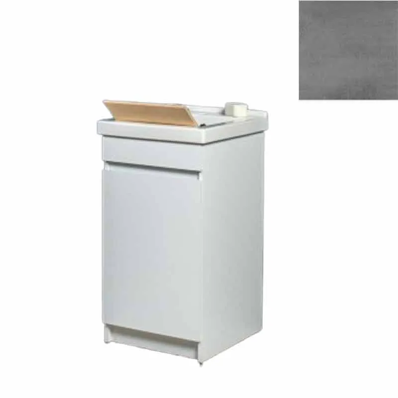 Mobile Lavatoio in Ceramica 1 Anta con Strofinatoio in Legno Massello 45x50x86A cm Grigio Cemento
