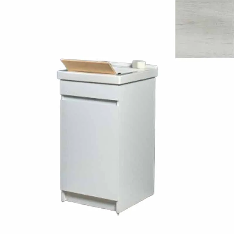 Mobile Lavatoio in Ceramica 1 Anta con Strofinatoio in Legno Massello 45x50x86A cm Olmo Bianco