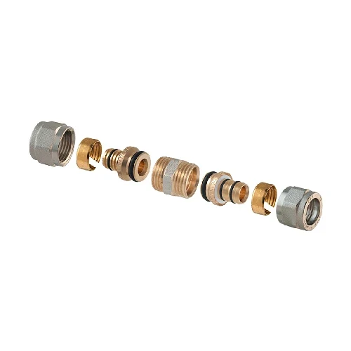 Raccordo diritto doppio a compressione p/multistrato 2 pz assemblato 1 -26 2 00 x 1 -26 2 00