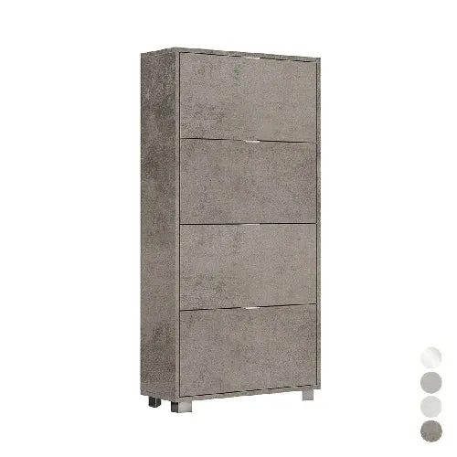 Scarpiera con 4 ribalte in nobilitato cm l76xh155xp30 cemento