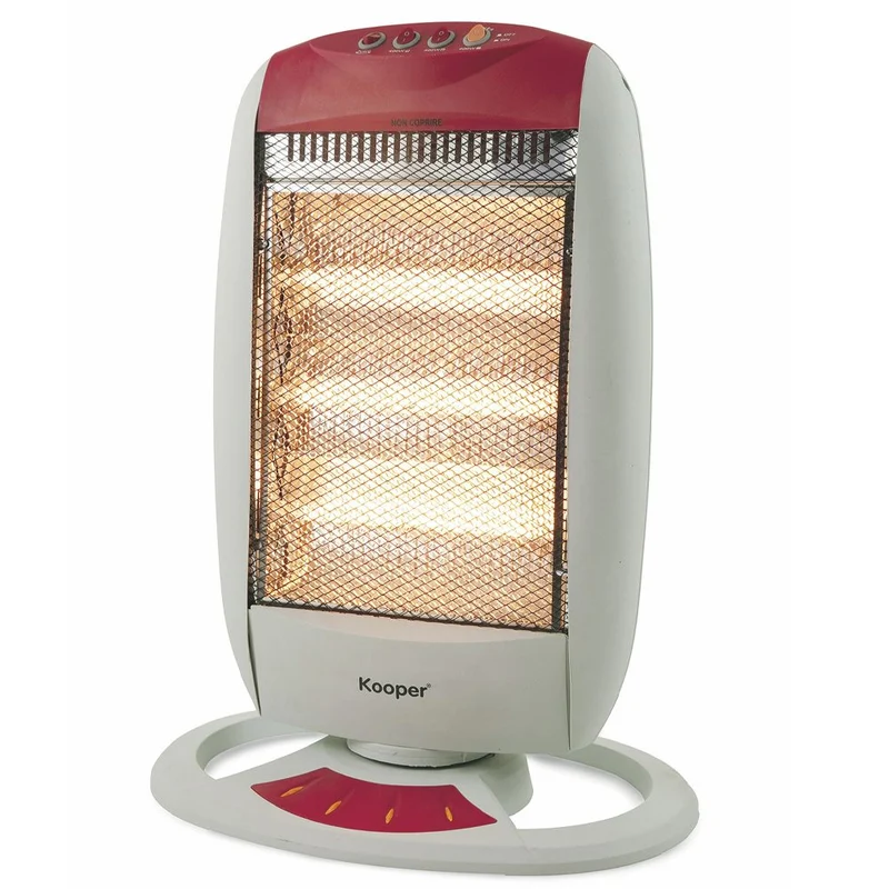 Stufa alogena elettrica 1200 watt rossa risparmio energetico caldobagno