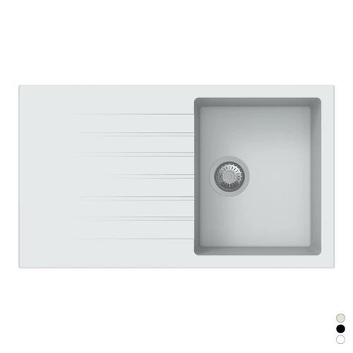 Lavello sintetico da incasso 1 vasca cm 86 nero