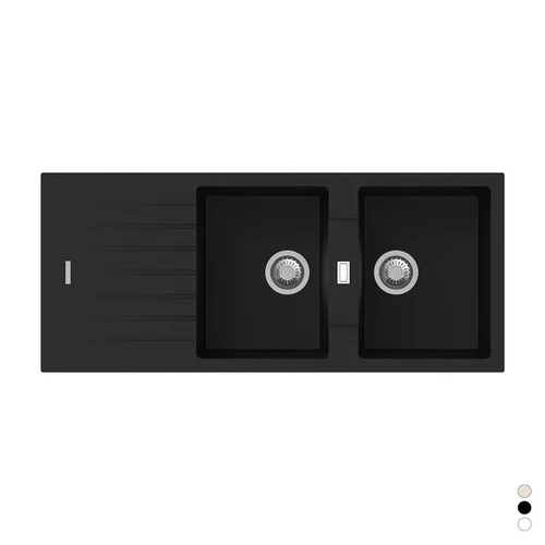 Lavello sintetico da incasso 2 vasche cm 116 avena