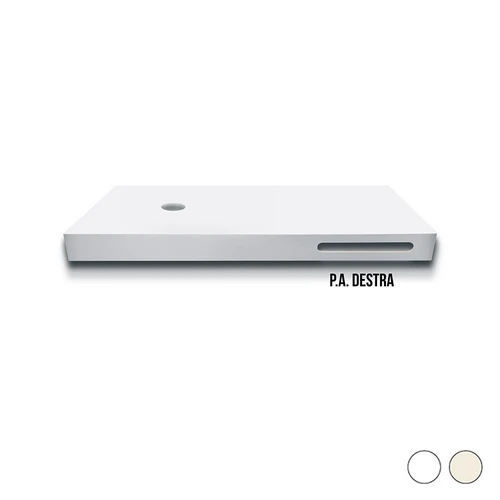Base linea emotion bianco 121x46xh12 p.a. sx