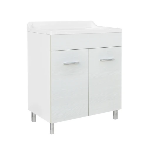 Lavatoio con mobile in legno e vasca in abs con strizzatoio l cm. 70 x p cm. 40