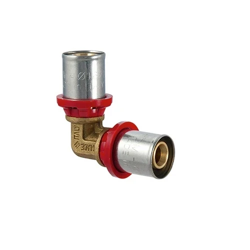 Raccordo curvo doppio a pressare per multistrato diam. 32 x 32