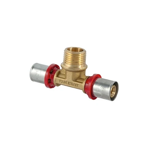 Raccordo tee maschio a pressare per multistrato 1/2 x 20