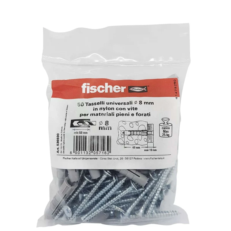 Set di tasselli Fischer √ò 8 mm 50 pezzi