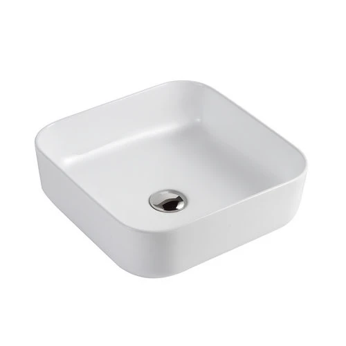 Lavabo quadrato mod. laq01 cm 39x39x14 bianco lucido
