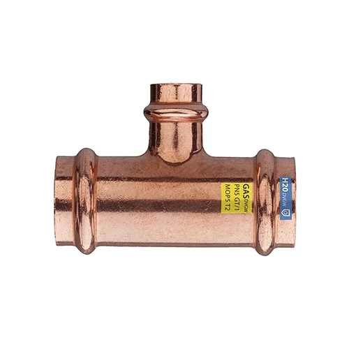 T ridotto fff in rame a pressare acqua/gas diam. 35 x 22 x 35