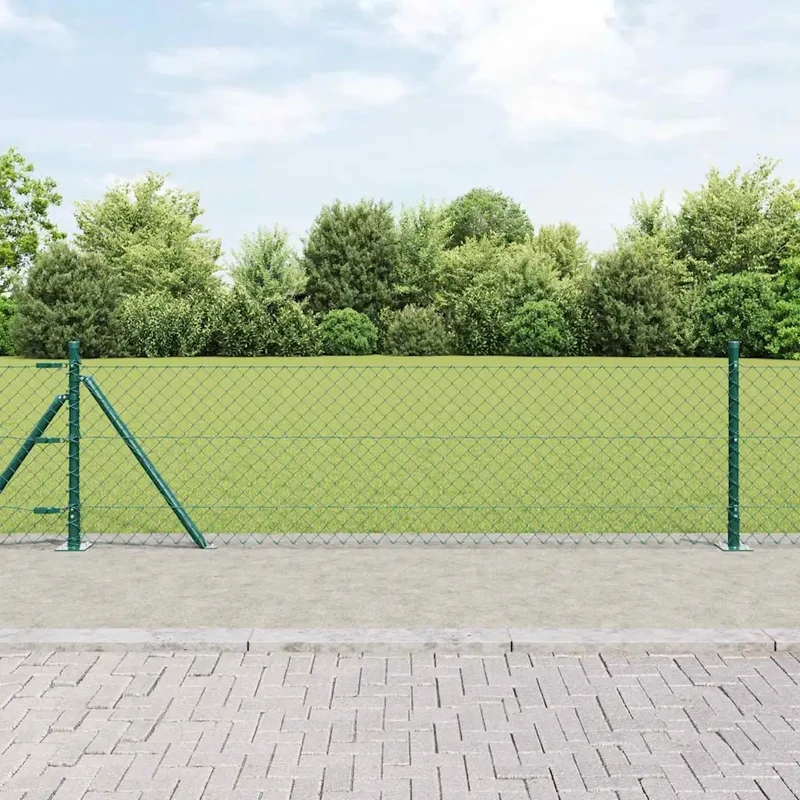 Recinzione a maglie con base in cemento 25 x 0,6 m Verde Rete 3351243