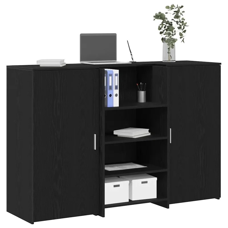 Banco Reception Rovere Nero 155x50x103,5 cm Legno Multistrato 3324197