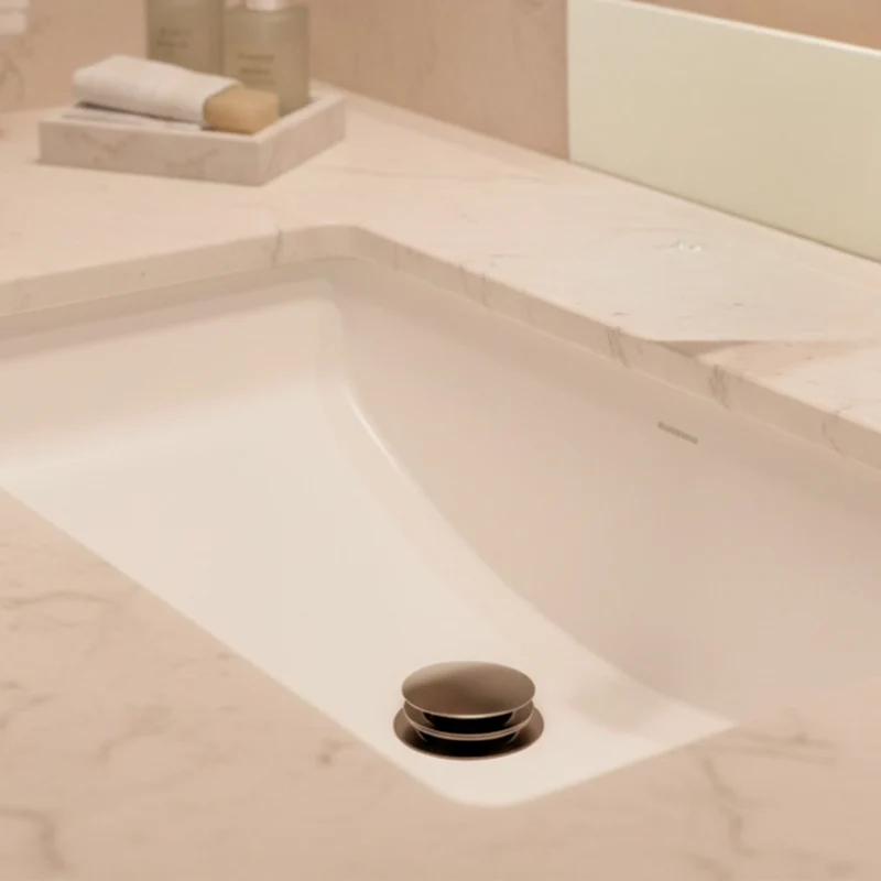 SINED Valvola Click Clack per lavabo colore oro rosa acciaio inox 316L scarico piletta con chiusura a pressione PILETTA-SCARICO-LEVANTE-CANNA-FUCILE