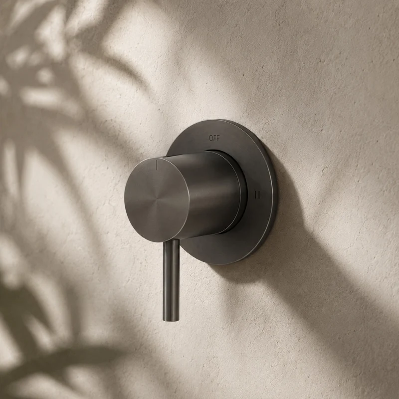 SINED Deviatore muro levante colore canna fucile in acciaio inox 316L resistente alla corrosione e usura design funzionale e duraturo per installazioni soprasotto DEVIATORE-MURO-LEVANTE-CANNA-FUCILE