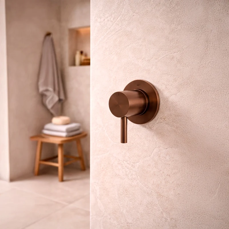 SINED Deviatore da muro in acciaio inox 316L oro rosa design funzionale per interni ed esterni installazione a parete modello Levante