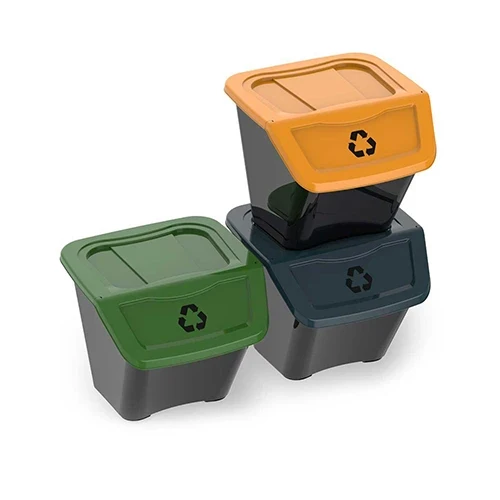 Set 3 pz pattumiera ecobin per raccolta differenziata lt. 30x3 39x39 cm x h.33 cm