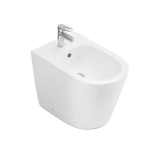 Bidet filo muro malva erogazione rubinetto
