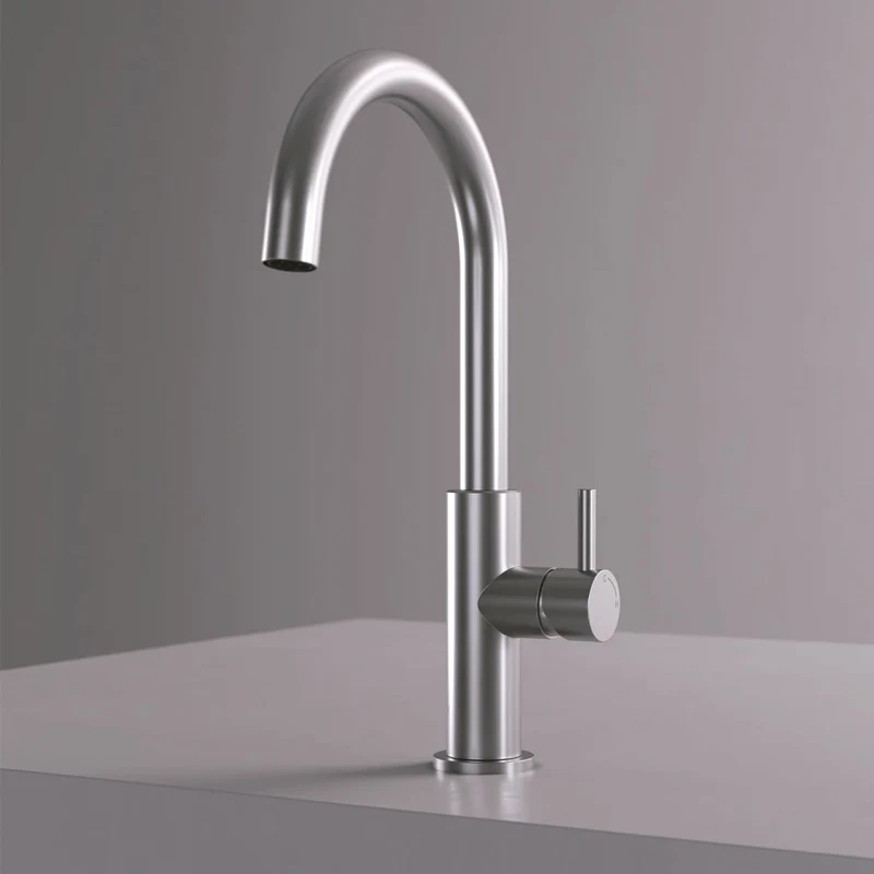 SINED Rubinetto cucina inox 316L acciaio inox satinato resistente corrosione altezza 32 cm design moderno per interni ed esterni modello LEVANTE