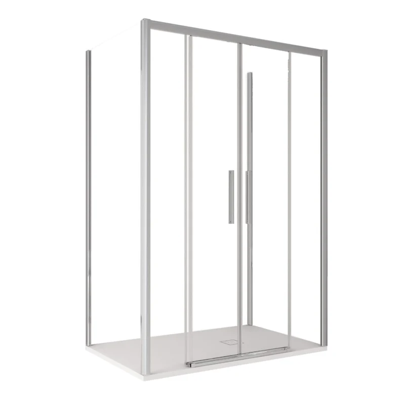 Box doccia tre lati scorrevole cristallo 6mm h195 lagoa-trio, misura 70x140x70
