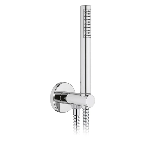 Set doccia tonda presa acqua flex e doccetta cromo