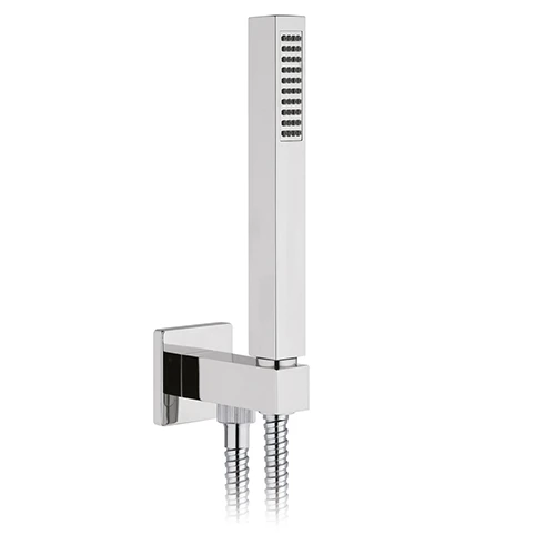 Set doccia quadra presa acqua flex e doccetta cromo