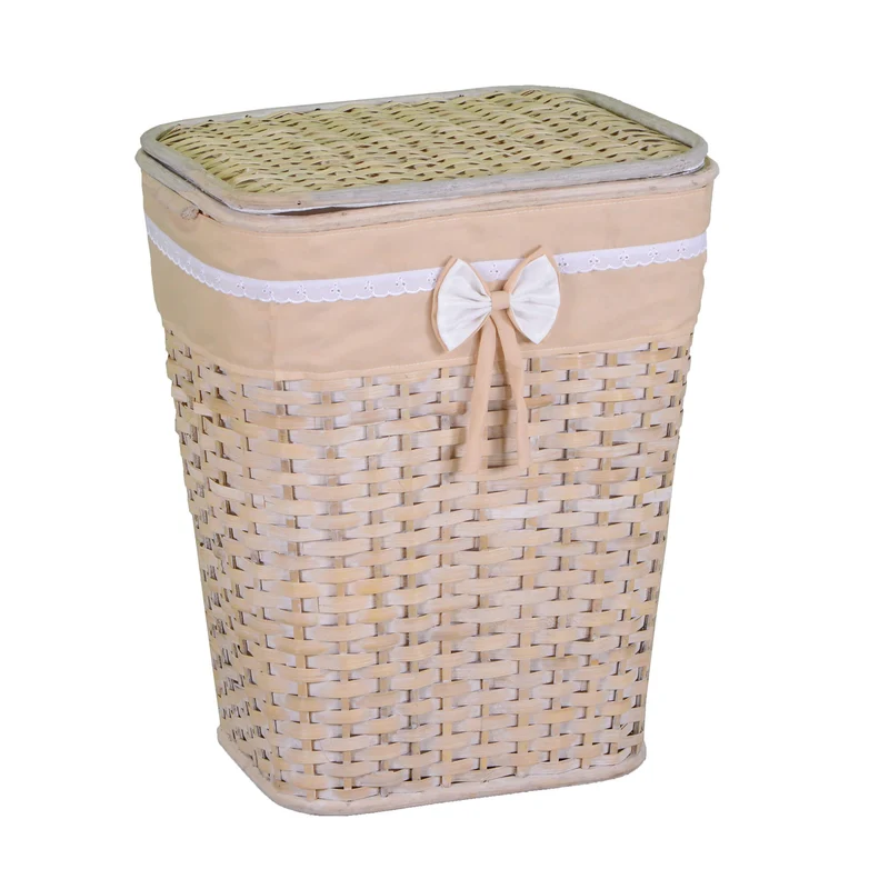Cesto Portabiancheria in rattan emanuele naturale rettangolare cm 41x31xh54