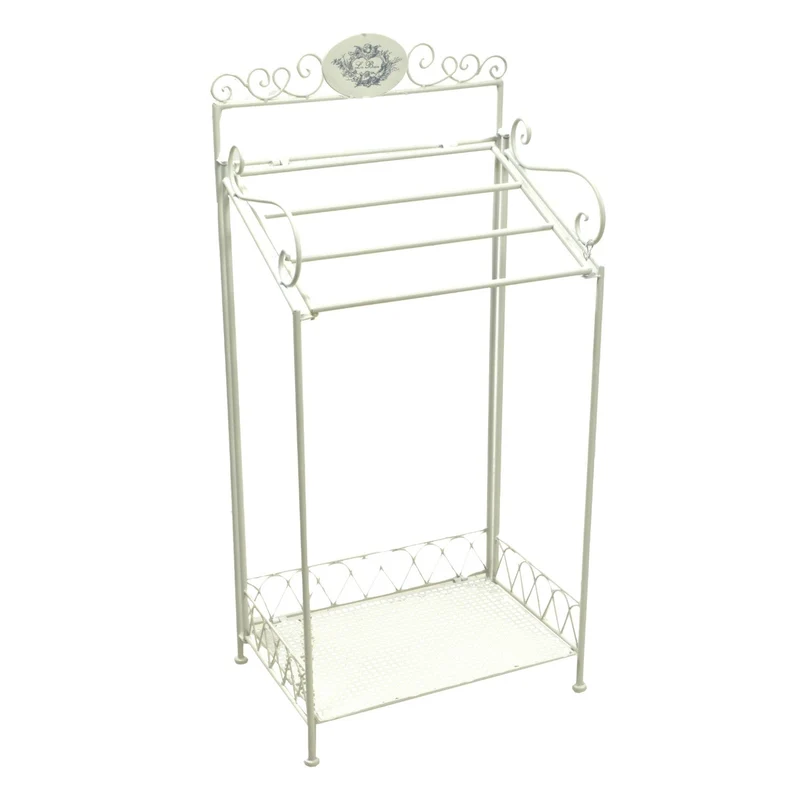 Portasciugamani a Stelo in Metallo da Appoggio 47x31H98,5cm Le Bain Bianco