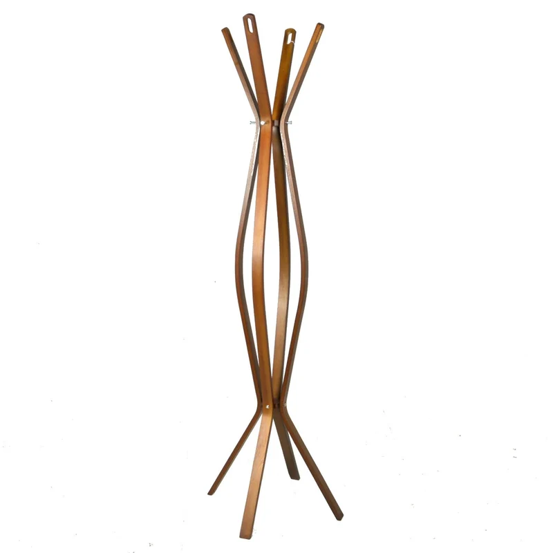 Appendiabiti a Stelo in Legno 4 Braccia 60x60H178cm Noce