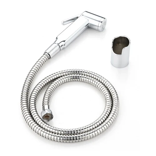 Kit doccetta shut-off con supporto a muro e flessibile cromo