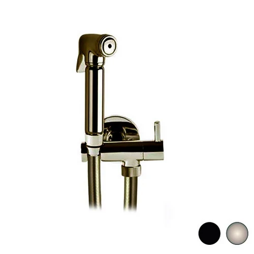 Set con idroscopino flessibile supporto ottone tondo nichel spazzolato
