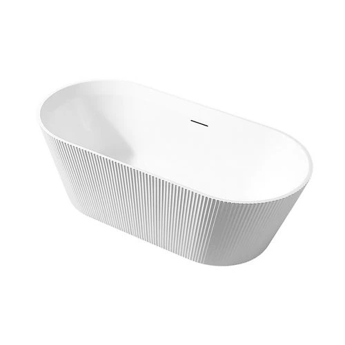 Vasca freestanding cannettata fiammetta ovale cm 170x80x58