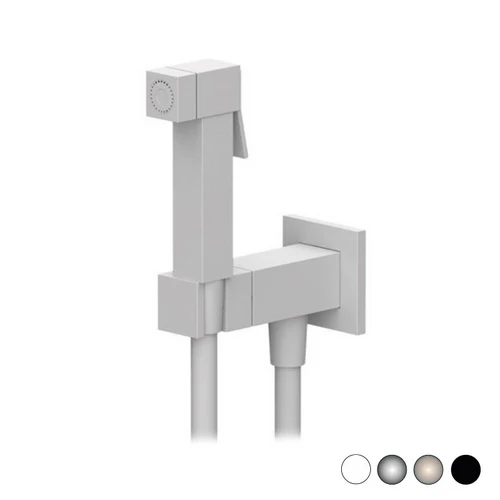 Set miscelatore con doccetta shut-off quadro nero opaco