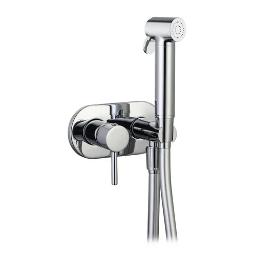 Set miscelatore a incasso tondo con shut-off e supp. laterale cromo