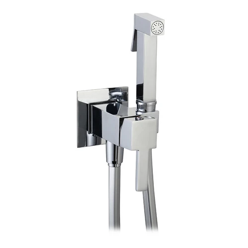 Set miscelatore a incasso quadro con shut-off e supp. integrato cromo