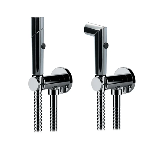 Kit doccetta shut-off idroscopino doppia funzione tonda cromo