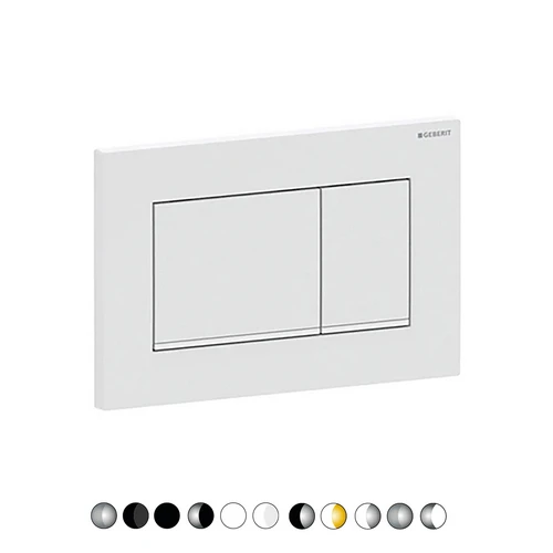 Placca di copertura 2 tasti sigma 30 geberit bianco/bordo inf. cromo