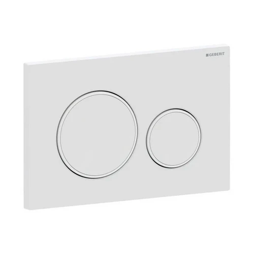 Placca di copertura 2 tasti sigma 20 geberit bianca opaca -bordi tasti crom