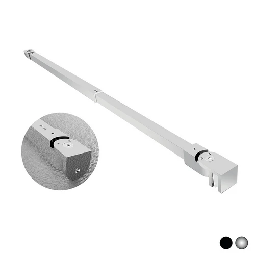 Braccio per walk in quadro telescopico 2 teste snodabili cm 70-100 nero
