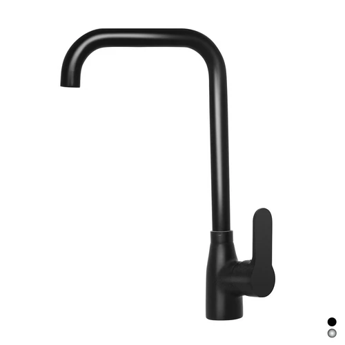 Miscelatore monocomando lavello canna quadra serie paco nero opaco
