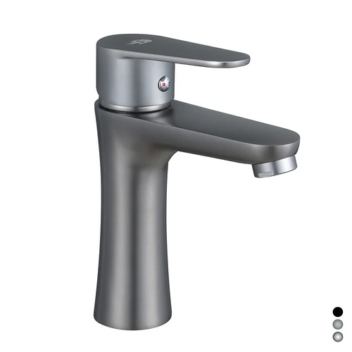Miscelatore monocomando lavabo serie lizzy nichel nero spazzolato