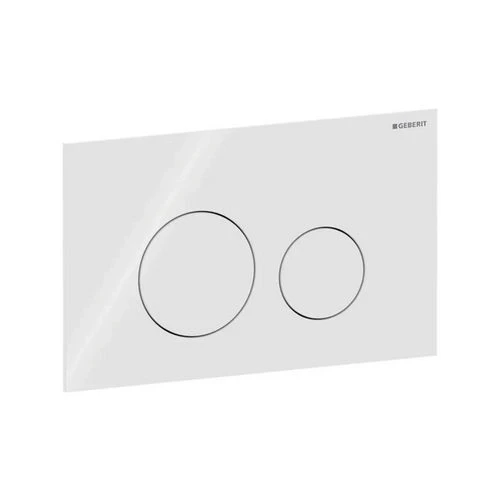 Placca di comando sigma 40 2 tasti rotondi bianco vetro lucido