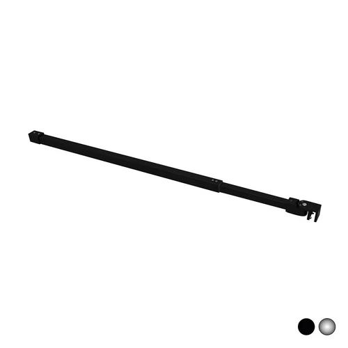 Braccio per walk in quadro telescopico con 1 testa snodabile cm 70-100 argento lucido