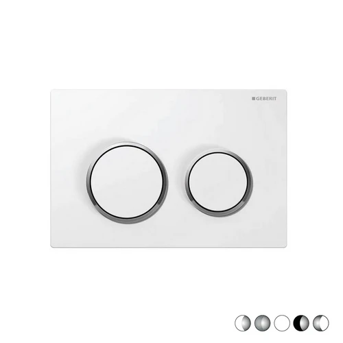 Placca di comando 2 tasti omega 20 nero anelli cromo