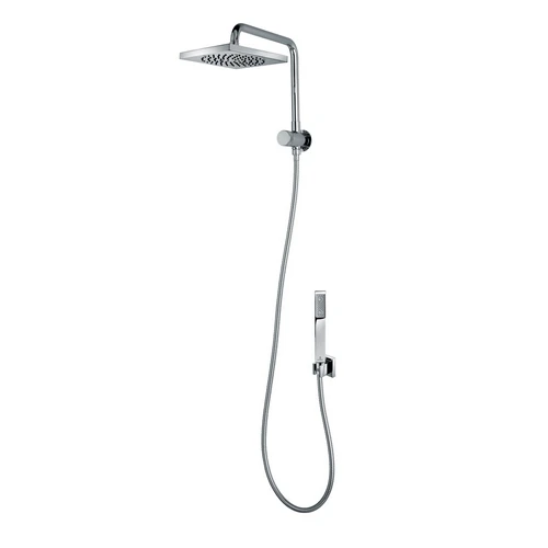 Kit braccio doccia con soffione e doccetta cube renovation cromo