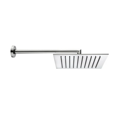 Braccio doccia tetis con soffione quadro cromo cm 25x25